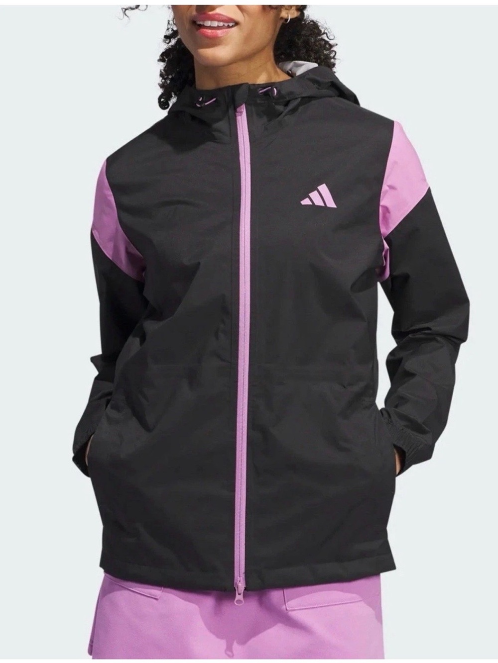 Adidas RAIN.RDY Waterproof Golf Jacket Women's XL Black Purple IS9812 NWT⁠